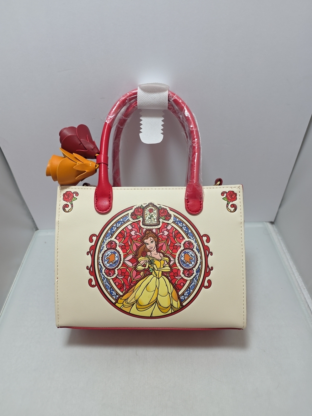 Disney Loungefly Beauty & The Beast Belle Stained Glass Portrait Crossbody Bag